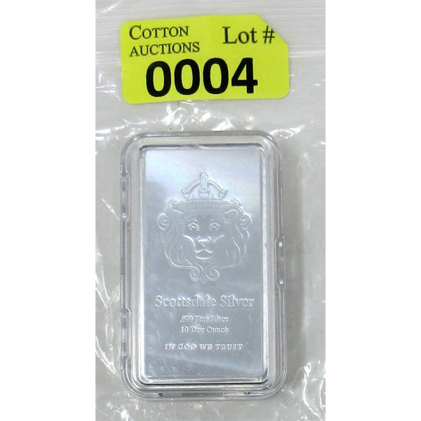 10 Oz .999 Silver Scottsdale Lion Bar 