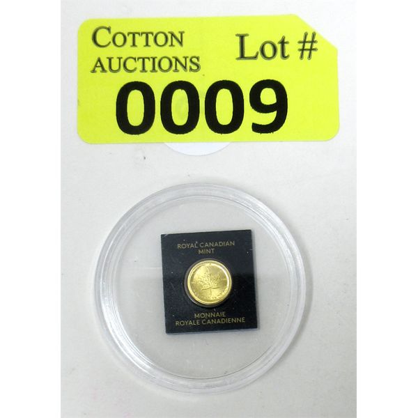 1 Gram .9999 Fine Gold 2022 Canada Maple Leaf Coin 