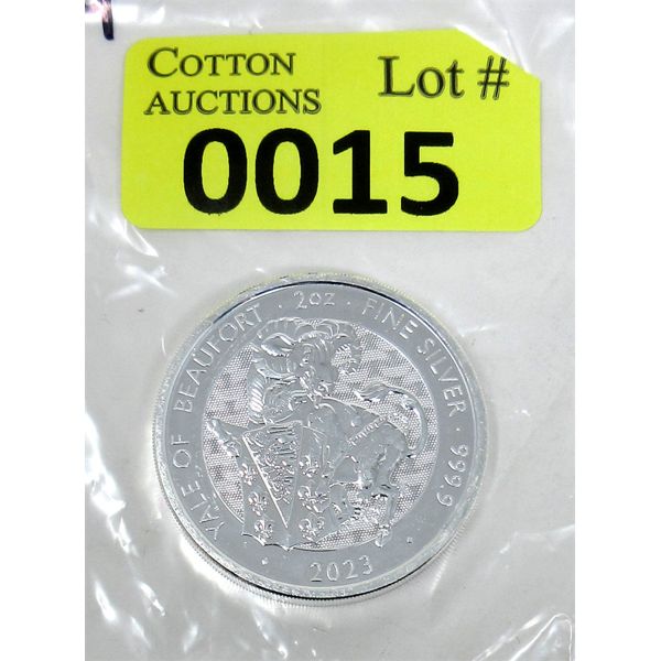 2 Oz .9999 Silver 2023 Yale of Beaufort Coin 