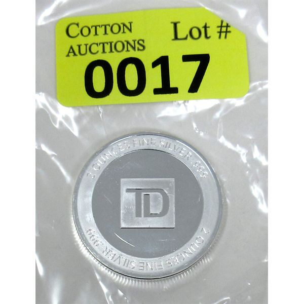 2 Oz .999 Silver TD Bank Round 