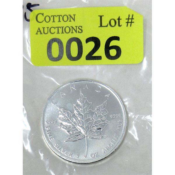 1 Oz .9999 Silver 2009 Canada Maple Leaf Coin 