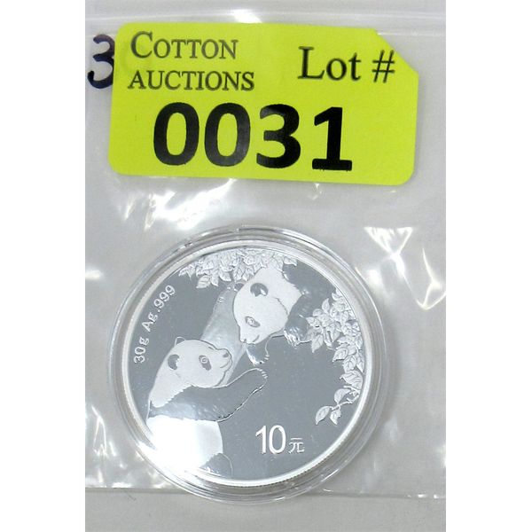 30 Gram .999 Silver 2023 10 Yuan Panda Coin 