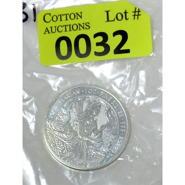 1 Oz .999 Silver 2022 Maid Marian Coin 