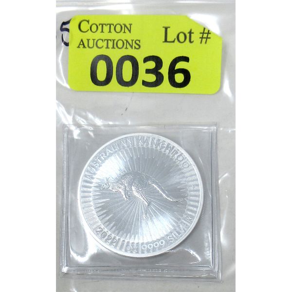 1 Oz .9999 Silver 2022 Australian Kangaroo Coin 