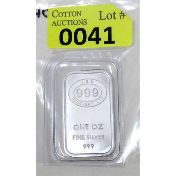 1 Oz .999 Silver JBR Ethically Sourced Bar
