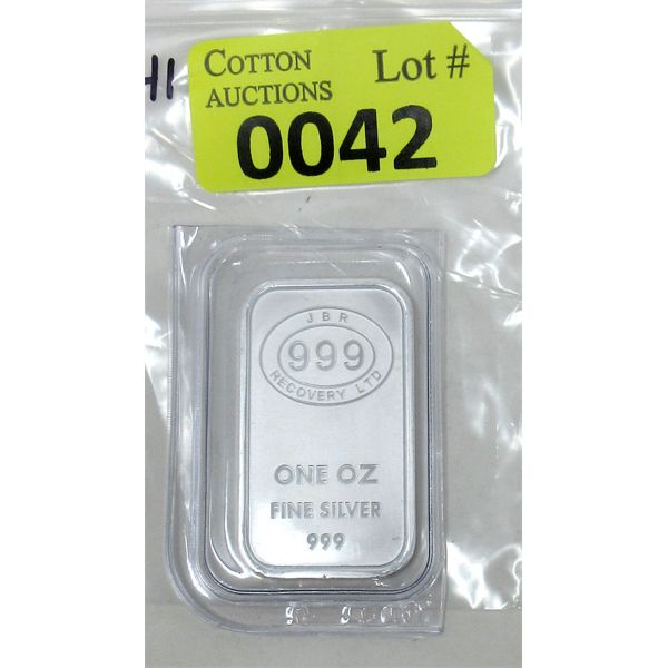 1 Oz .999 Silver JBR Ethically Sourced Bar 