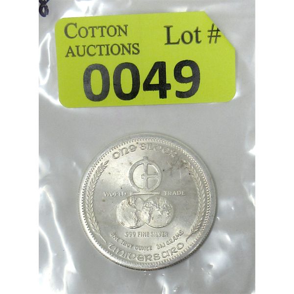 1 Oz .999 Silver 1972 Universaro World Trade Round 