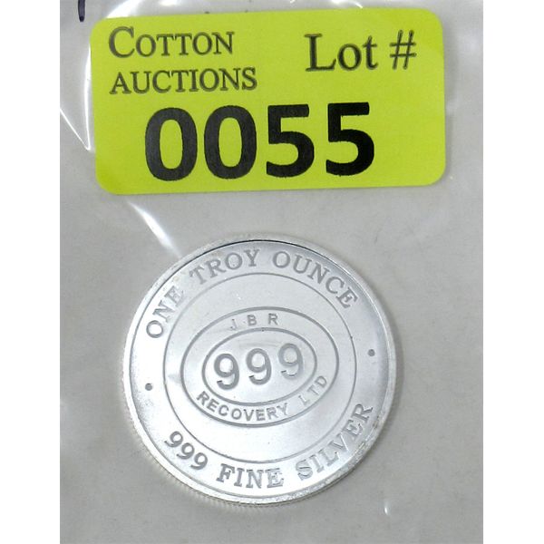 1 Oz .999 Silver JBR Ethically Sourced Round 