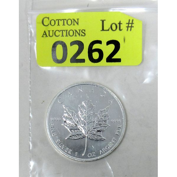 1 Oz .9999 Silver 2012 Canada Maple Leaf Coin 