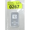 Image 1 : 1 Oz .999 Silver TD Bank Investor Bar
