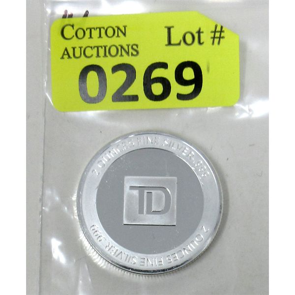 2 Oz .999 Silver TD Bank Investor Round