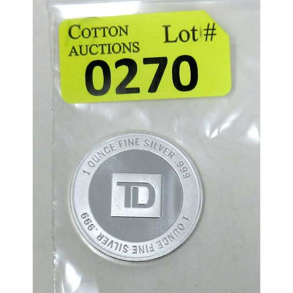 1 Oz .999 Silver TD Bank Investor Round