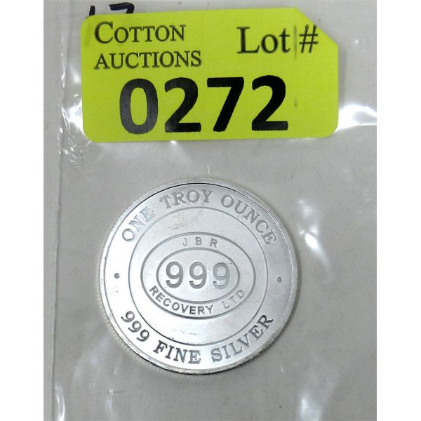 1 Oz .999 Silver JBR Ethically Sourced Round