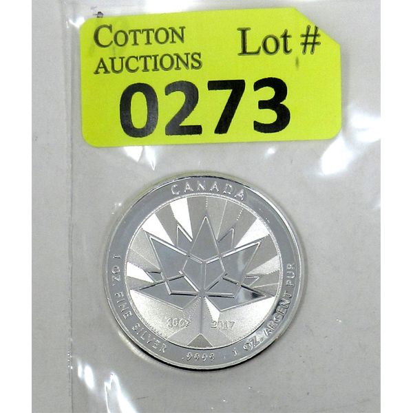 1 Oz .9999 Silver 2017 Western Canadian Ethically Sourced Round 