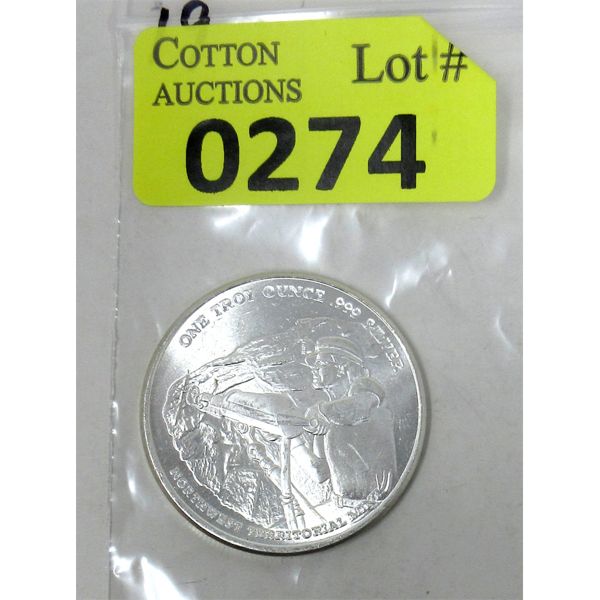 1 Oz .999 Silver NWTM Miner Round 