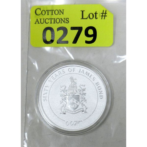 1 Oz .9999 Silver 2022 James Bond 60th Anniversary Coin
