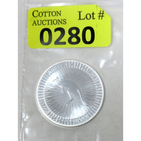 1 Oz .9999 Silver 2022 Australian Kangaroo Coin 