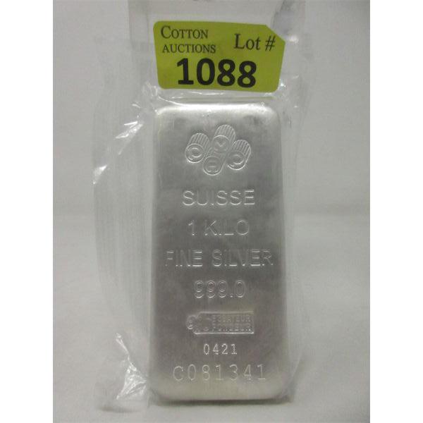 1 Kilo .999 Silver PAMP Suisse Certified Bar