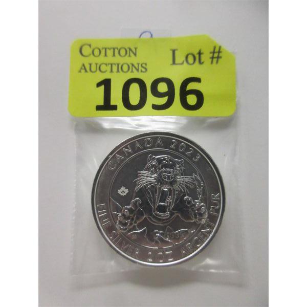 2 Oz .9999 Silver 2023 Canada Sabre-Toothed Cat Coin 