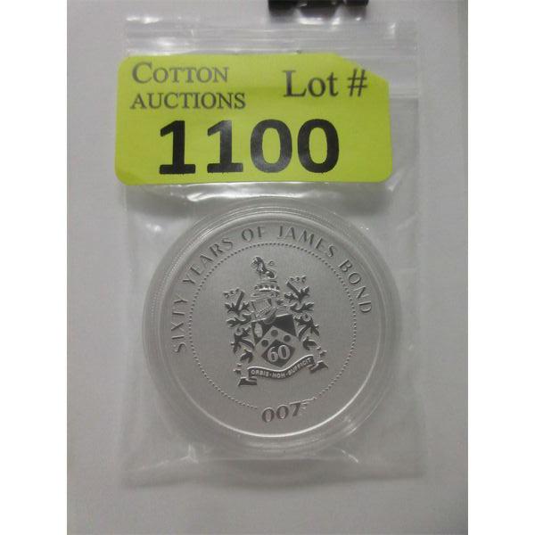 1 Oz .9999 Silver 2022 "Sixty Years of James Bond" Coin