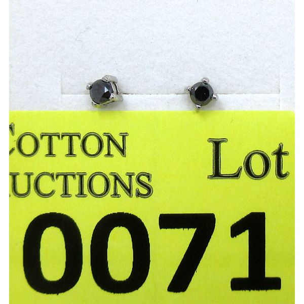 New 1/4 CT Black Diamond Sterling Silver Earrings