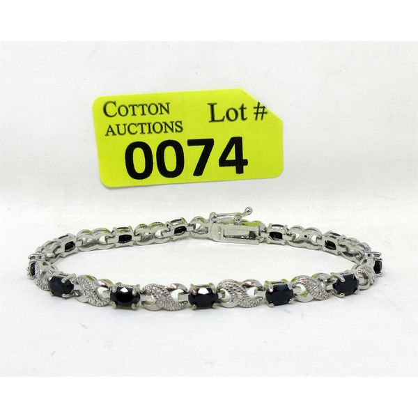 7 CTW Sapphire & Diamond Tennis Bracelet