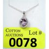 Image 1 : Amethyst & Diamond Sterling Silver Pendant