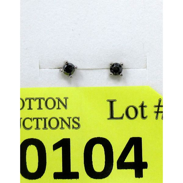 New 1/4 CT Black Diamond Sterling Silver Earrings
