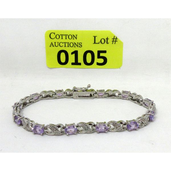 Amethyst & Diamond Tennis Bracelet 