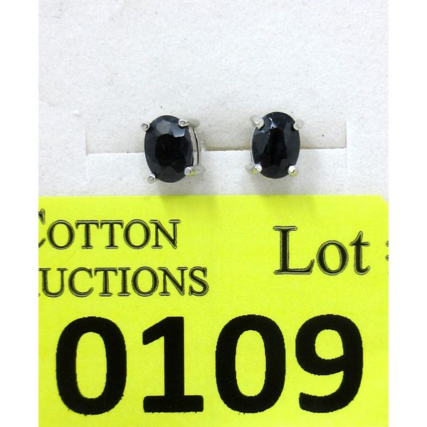 New 2 CT Sapphire Sterling Silver Earrings 