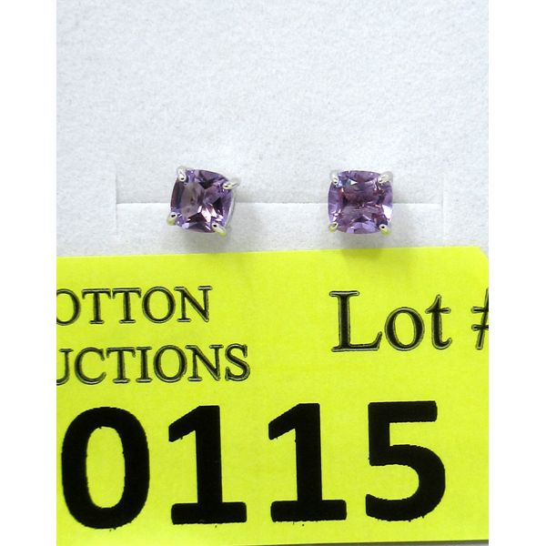 New Amethyst Sterling Silver Stud Earrings 