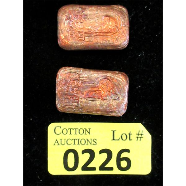 Two .999 Fine Copper 2019 Nazi Eagle & Swastika Stamped Bars
