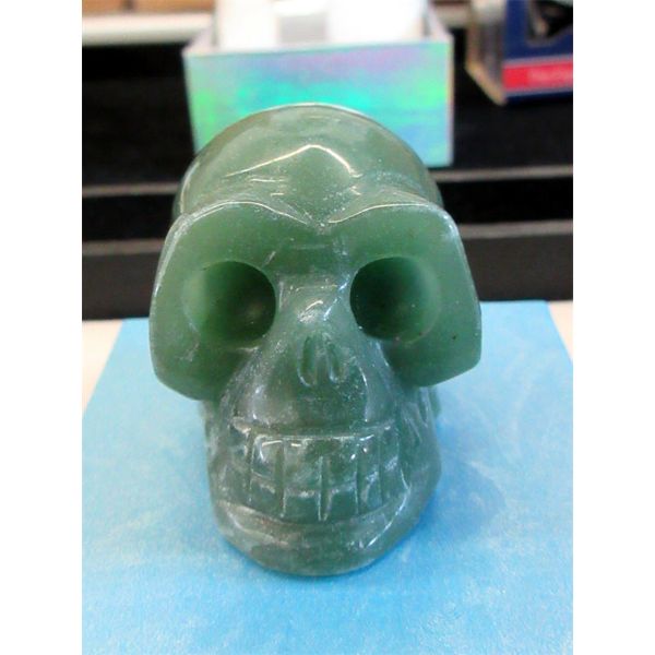470 CT Green Aventurine 3D Skull - Hand Carved 