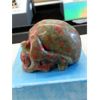 Image 2 : 485 CT Unakite 3D Skull - Hand Carved 