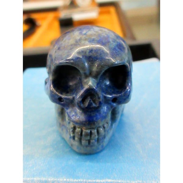 238 CT Lapis 3D Skull - Hand Carved