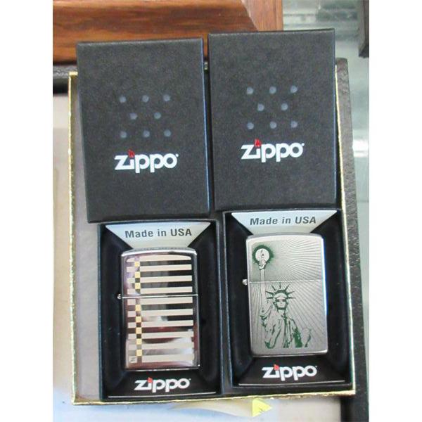 2 New Genuine Zippo Lighters in Boxes 
