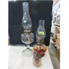 Image 1 : 3 Vintage Glass Oil Lamps