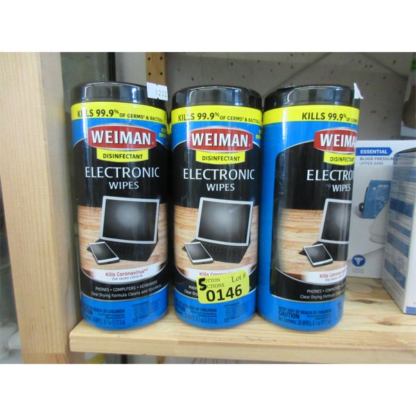 5 Weiman Disinfectant Electronic Wipes -30 per tube