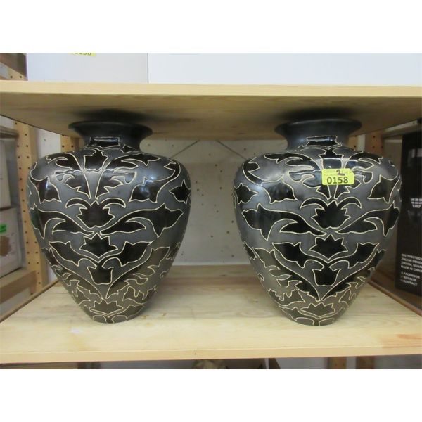 Pair of New Glazed Ceramic Vases 