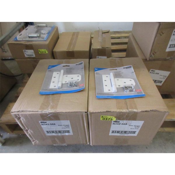 2 Cases of 10 White Metal 3-1/2"  T-Hinges