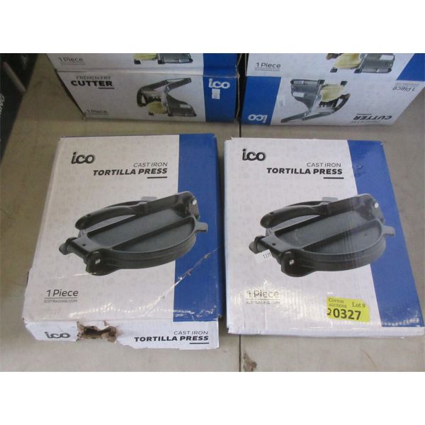 2 New ico Cast Iron Tortilla Presses