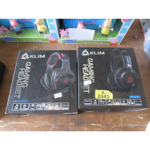 1 Klim Puma and 1 Klim Mantis Gaming Headset