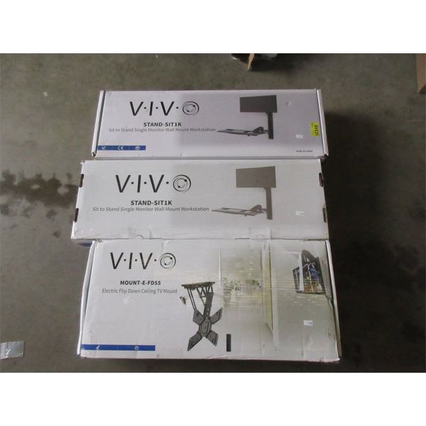 2 Vivo Wall Mount Desks & 1 TV Ceiling Mount