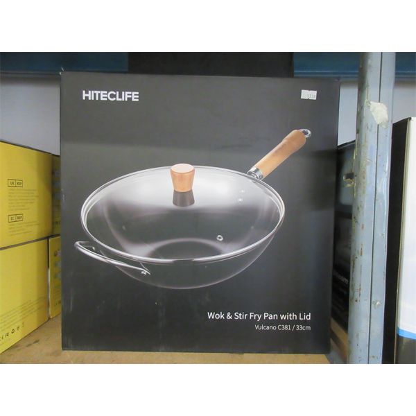 New Hiteclife Wok / Stir Fry Pan with Lid -  33 cm 