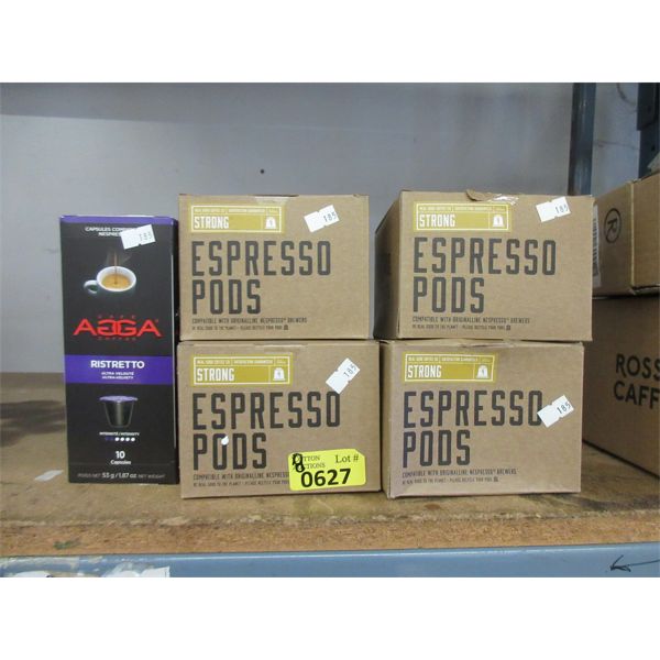 8 Boxes of Assorted Nespresso Coffee & Espresso Pods. Compatible with Nespresso Original