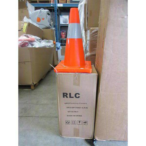 Case of 6 New Reflective Traffic Cones