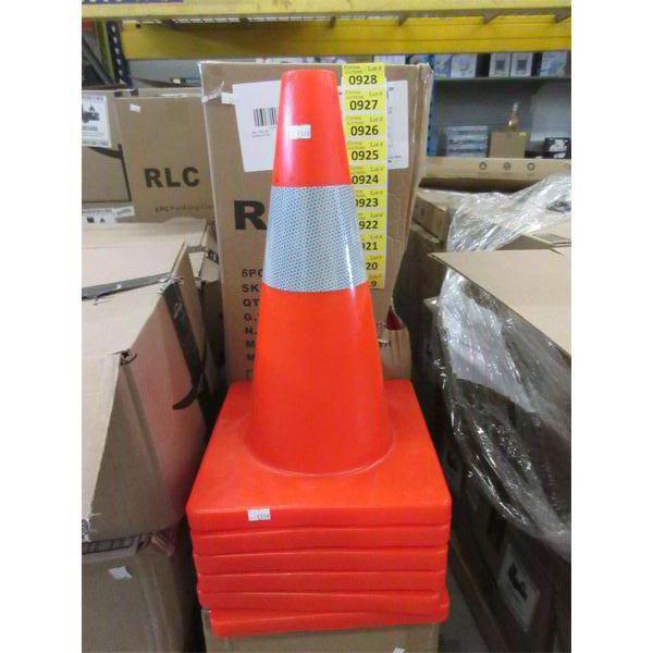 Case of 6 New Reflective Traffic Cones