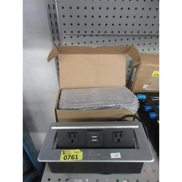 2 Desk Insert Pop Up Plug & USB Outlets 