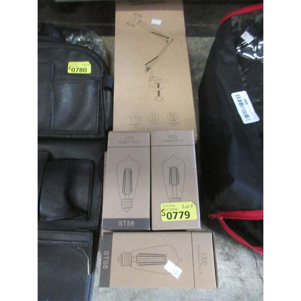 Cell Phone Holder & 4 LED Filament Bulbs 