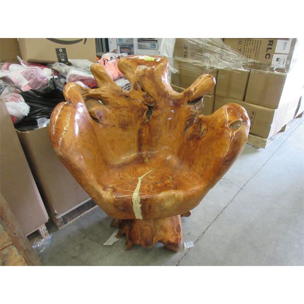 Handcrafted Swivel Tree Root Arm Chair